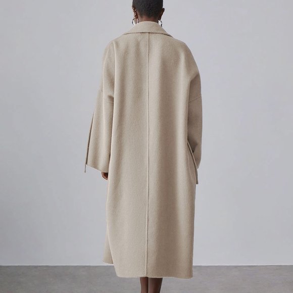 BNWOT | SILK MAISON Patch Pockets Oversized Wool Coat - Picture 3 of 6